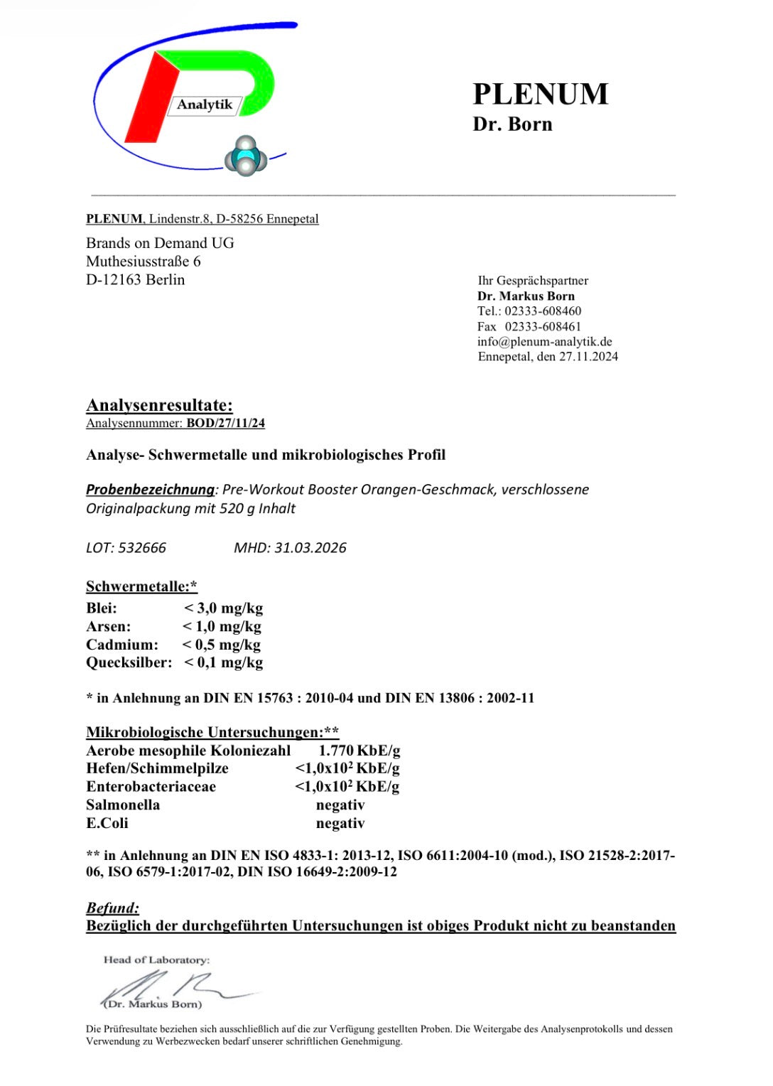 Pre-Workout Booster Orange - 520g