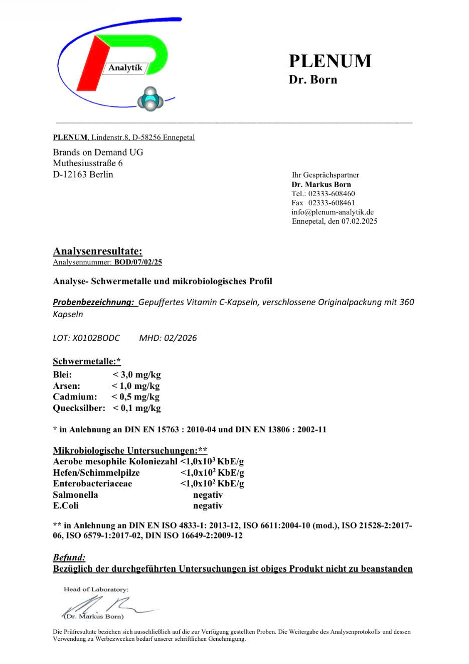 Gepuffertes Vitamin C 500mg + Magnesium - 240 Kapseln